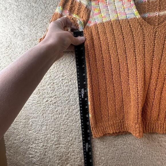 Free People Now & Then Cinnamon Women’s Sz S Collared Short Sleeved 70s Festival - Picture 15 of 16